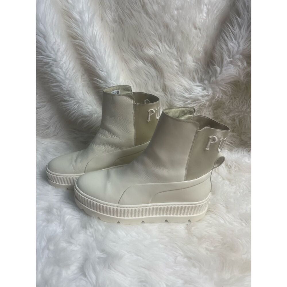 Puma Cream Platform Chelsea Booties